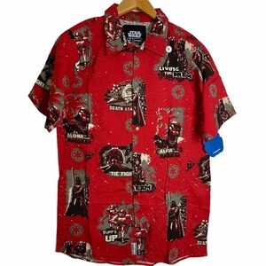 Star Wars Imperial Dark Side Red Hawaiian Shirt Small S Fandom Deathstar Vader